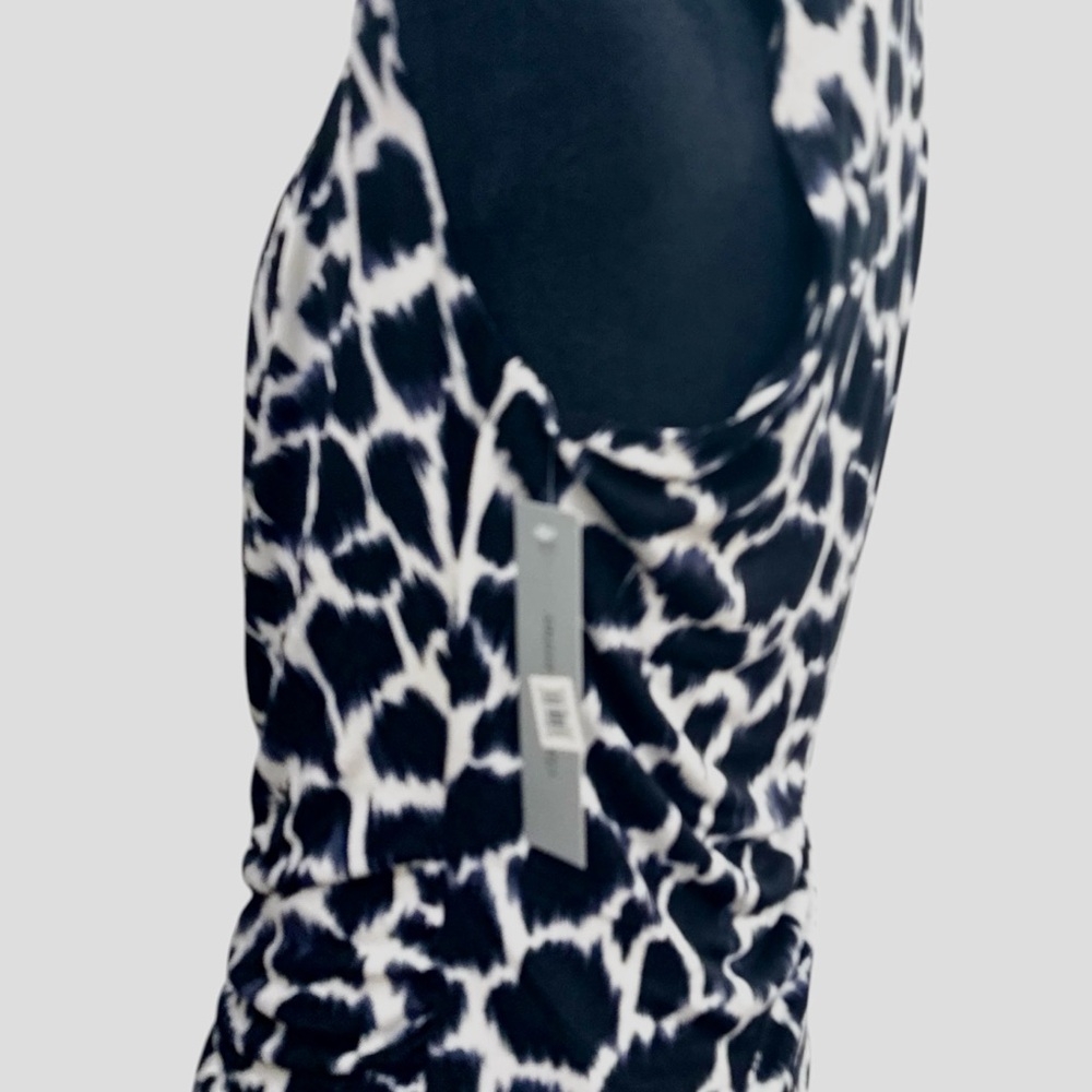 Classiques Entier Black and White Ruched Sleeveless Blouse NWT